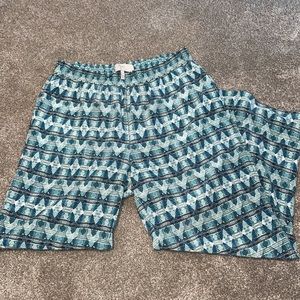 Flowy blue print pants